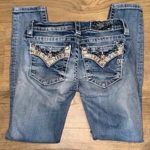 Miss Me - Stylish Size 26 Blue Embellished Women's Jeans